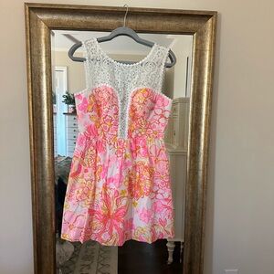 Lilly Pulitzer Pink and White Floral Dress